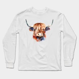 Patriotic highland cow Long Sleeve T-Shirt